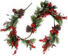 CraftMore Weihnachtsgirlande, Kiefer und Granatapfel