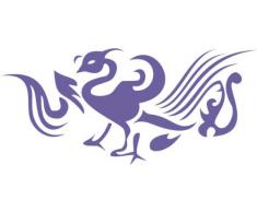 INDIGOS 4051095018872 Wandtattoo w215 Vogel, Phönix 120 x 53 cm, violett