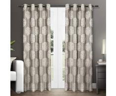 Exclusive Home Vorhänge, Medaillon, Leinen, Jacquard, mit Ösen 54x108 Natur