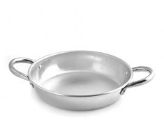 HABI 552 Pfanne Servierpfanne 2 Griffe 16 cm, Aluminium, Silber