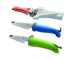 KUHN RIKON 21270 KinderkÃ¼che Kinderkitchen Messerset, 3-teilig, Kindermesser, ab 4 Jahren, 2 Messer, 1 Schere, Silikon, Edelstahl, Blau/GrÃ¼n, spÃ¼lmaschinengeeignet