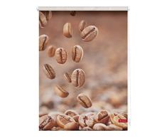 Lichtblick Verdunklungsrollo Klemmfix, 60 x 150 cm mit Motiv Kaffee - Braun Montage ohne Bohren, blickdichter Sicht-und Sonnenschutz, Motivrollo mit Verdunklungsfunktion