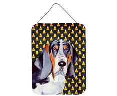 Caroline s Treasures lh9068ds1216 Basset Hound Candy Corn Halloween Hochformat Wand oder Tür Aufhängen Prints, 40,6 x 30,5 cm Multicolor