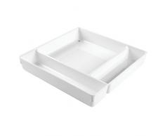 InterDesign 53631EU Linus Besteckkasten Schubladeneinsatz für Besteck, Pfannenwender, Kleinkram - 30,48 x 5,1cm - weiß, Plastik, White, 30,48 x 30,48 x 5,1 cm
