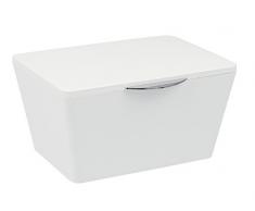 Wenko Aufbewahrungsbox mit Deckel Brasil, Aufbewahrungskorb für das Badezimmer, Badkorb aus bruchsicherem Kunststoff, 19 x 10 x 15,5 cm, weiß