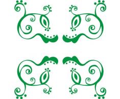 INDIGOS 4051095047476 Wandtattoo w421 Pflanze Blume 80 x 74 cm, grün