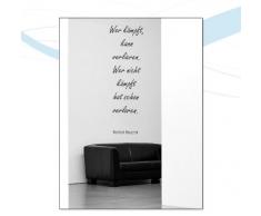 INDIGOS WG30013-22 Wandtattoo w013 Spruch Bertold Brecht wer kämpft kann verlieren. wer nicht kämpft hat schon verloren 120 x 37, gelb