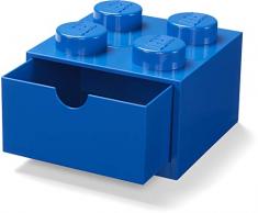 LEGO Aufbewahrungsbox für Schreibtischschublade, 4 Knöpfe, stapelbar, blau, S