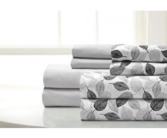 Calais Bettwäsche-Set für Doppelbett, Fischgrätenmuster, Schwarz / Weiß, 8-teilig