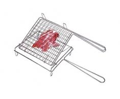 Viscio Trading 23764 Grillrost, verchromt, klappbar, Eisen, silberfarben