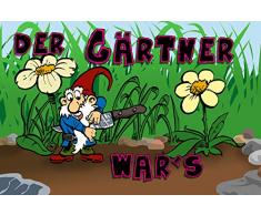 Schatzmix Spruch Der Gärtner Wars Gartenzwerg Metallschild 20x30 tin Sign Blechschild, Blech, Mehrfarbig, 20x30 cm