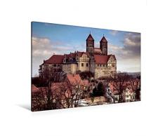 Premium Textil-Leinwand 120 x 80 cm Quer-Format Schlosskirche Quedlinburg | Wandbild, HD-Bild auf Keilrahmen, Fertigbild auf hochwertigem Vlies, Leinwanddruck von Steffen Gierok