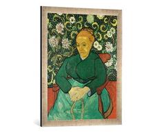 Gerahmtes Bild von Vincent Van Gogh Frau an der Wiege, Kunstdruck im hochwertigen handgefertigten Bilder-Rahmen, 50x70 cm, Silber Raya