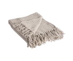 DII Rustikal Farmhouse Baumwolle Houndstooth Decke/Überwurf mit Fransen für Stuhl, Couch, Picknick, Camping, Strand, den täglichen Gebrauch, 127 x 152,4 cm – Mineral Hahnentritt Stone