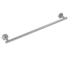 INDA STYL Handtuchhalter, Edelstahl, gebürstet, Weiß, 8 x 30 x 5 cm