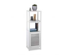 Relaxdays Bambus Regal 4 Ablagen, Schrankteil, magnetischer Verschluss, Holzregal, Verschiedene GröÃen, Natur