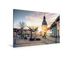 Calvendo Premium Textil-Leinwand 120 cm x 80 cm Quer, der Freimarkt mit Saigertor | Wandbild, Bild auf Keilrahmen, Fertigbild auf Echter Leinwand, Leinwanddruck Menschen Menschen