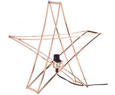 Konstsmide 3552-600 Kupferfarbener Metallstern / für Innen (IP20) / 230V Innen / ohne Leuchtmittel / mit an/aus Schalter / E14 Lampenhalterung / schwarzes Kabel