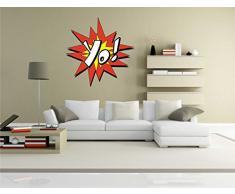 Indigos KAR-Wall-comic053-70 Wandtattoo Comic 053 - Lustiges Motiv Yo! - Wandaufkleber 70 x 72 cm