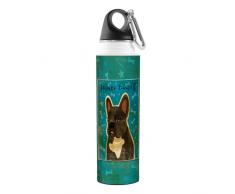 Tree-Free Greetings VB48063 John W. Golden Artful Traveler Stainless Steel Water Bottle, 18-Ounce, Black Brindle and White French Bulldog