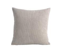 CHEZMAX Kissenbezug, quadratisch/rechteckig, einfarbig, Bedruckt, Kord, kariert, Überwurf, Kissenbezug, für Zuhause, Sofa, Couch Bett, Stuhl 16 * 24Without Filler grau