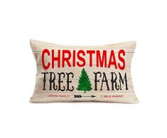 Fukeen Kissenbezug, Wildtiere, Eichhörnchen, Baumwolle, Leinen, Herbst-Ahornblätter, dekorativer Kissenbezug für Taille, Lendenwirbelsäule, 30,5 x 50,8 cm 18x18 Weihnachtsbaum, Bauernhof