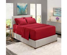 Nestl Bedding 6-teilige extra Tiefe Taschenlaken - Super Tiefe Bettlaken passend für 18 bis 24 Zoll Matratze - Hotel Ultra Deep Bettlaken California King Burgunderrot