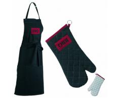 kela 390089 XXL Schürze und Topfhandschuh Set 2-teilig, schwarz