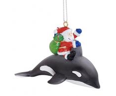 Nikolaus reitet einen Orca-Wal und liefert Geschenke, Weihnachtsschmuck