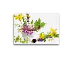 Premium Textil-Leinwand 45 x 30 cm Quer-Format Sommer Kräuter | Wandbild, HD-Bild auf Keilrahmen, Fertigbild auf hochwertigem Vlies, Leinwanddruck von Avianaarts Design Fotografie by Tanja Riedel