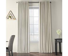 HPD Half Price Drapes VET1219-96-GR Verdunkelungsvorhang, extra breit, mit Ösen, 100 x 96 cm, gebrochenes Weiß
