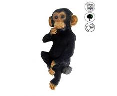 ABC Home Garden Schimpanse Gartenfigur | Gartendeko, Polyresin, schwarz, braun