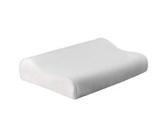 Bellasoft Sano Aria“ -Orthopädisches Memory Foam Kissen für Rücken-und Seitenschläfer mit Thermobezug, 60x40x12/10 cm Visco Schaum, Weiß