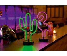 Hellum LED Kaktus, Neon, Grün, Tischlampe, Nachtlicht, Mädchen Geschenk, Kinder, Partydekoration, Hochzeit, Festival, Events, Wohnung Schlafzimmer, Wohnzimmer, batteriebetrieben