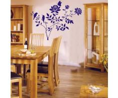 INDIGOS 4052166072342 Wandtattoo w435 Pflanze Blume Wandaufkleber 120 x 114 cm, blau