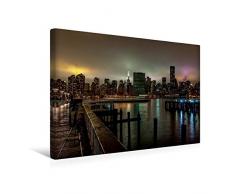 Premium Textil-Leinwand 45 x 30 cm Quer-Format Skyline New York | Wandbild, HD-Bild auf Keilrahmen, Fertigbild auf hochwertigem Vlies, Leinwanddruck von Kurt Krause