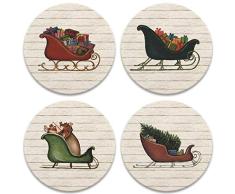 CoasterStone AS827 Untersetzer, Weihnachtsdorf, Einheitsgröße, mehrfarbig, 4 Stück