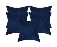 The Art Box Kissenbezug, indisch, Samt, quadratisch 18x18 Inch blau