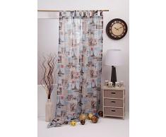 Mendola Home Textiles 10-237EUROPE-01 Schlaufenschal Europe 140 x 245 cm, blau/braun