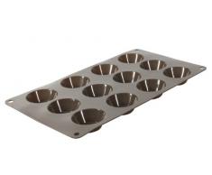 Crealys Candy 512284 Backform, für 12 Petits Fours, Silikon, 29 x 17 x 1,8 cm, Grau