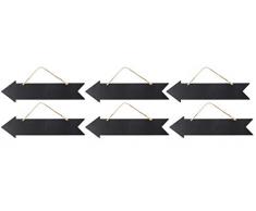 Hängende Kreidetafel Schild - Richtungskreidetafel Pfeil, wiederverwendbare Kreideschilder, zum Aufhängen, dekoratives Schild, für Zuhause, Büro, Schule, Party, Hochzeitsdekoration 6 Pack, 13.6 x 4.6 Inches schwarz