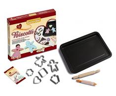 Guardini 4223015683 “Voglia di…” Basis-Kit Backblech mit Antihaft-Beschichtung 26 x 37 cm, Nudelholz 23 cm, 6-verzinnte Ausstechformen, Dekorspritze aus Kunststoff und Silikon, Rezeptbuch