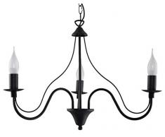 Sollux Lighting MINERWA 3 Kronleuchter, Stahl, Schwarz