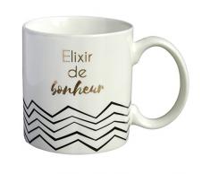 Die carterie 76000590Â Elixir de Bonheur Tasse Porzellan schwarz/Gold 11,6Â x 9,5Â x 8,2Â cm