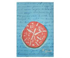 Betsy Drake GT092B Gästetuch, Sand-Dollar-Schriftzug, Korallenrot