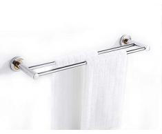 Jitejoe Handtuchhalter für europäische Handtücher, poliertes Chrom, rund, Edelstahl, 1 Stück. 15.8inch Double Towel Bar