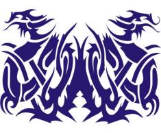 INDIGOS 4051095009955 Wandtattoo w089 Drachen, 96 x 70 cm, blau