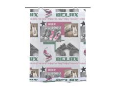 Home Fashion 69326-759 Raffrollo Digitaldruck Relax mit Haken, Voile, 140 x 80 cm, Rose-grün