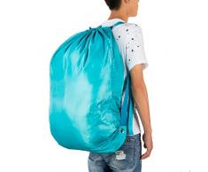 VIILER Wäschesack (63 x 79 cm), 100% Nylon, Wäscherucksack mit 2 starken, verstellbaren Schultergurten, geeignet für schwere Beanspruchung, große Wäschesäcke, Wäschekorb und Haushaltsaufbewahrung (blau)