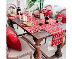 Honch Weihnachts-Tischläufer Kerseymere Tischwäsche Tischdeko für Weihnachtsbedarf Elch und Rentier